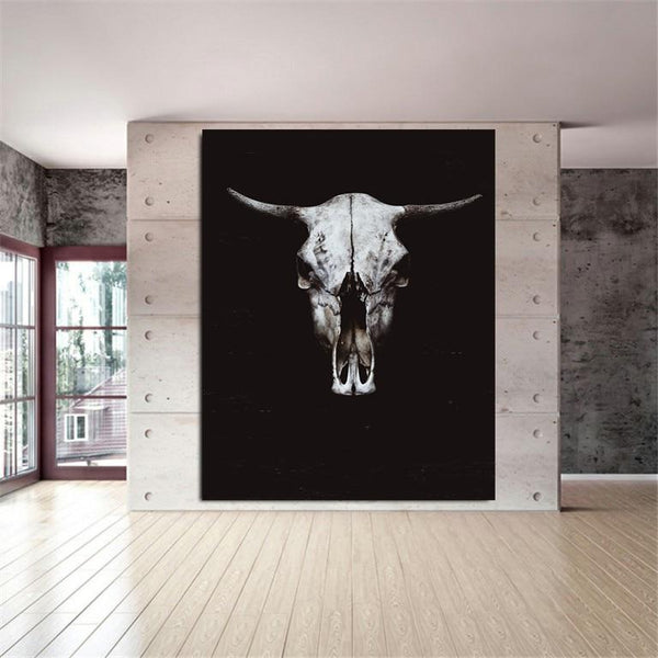 Canvas - Cow Skull