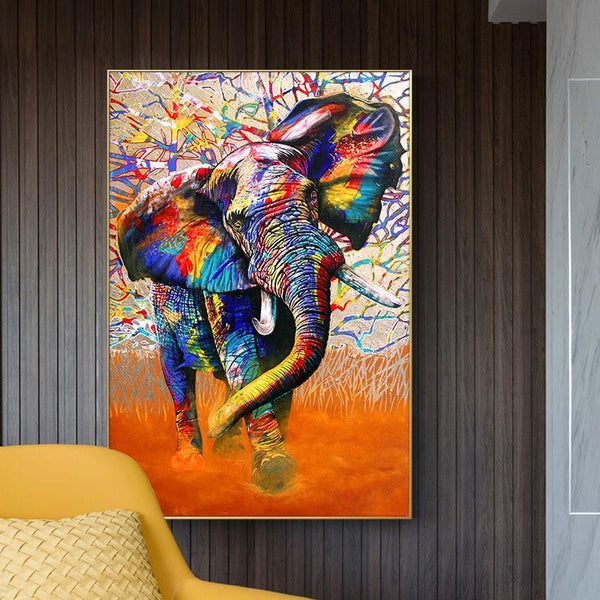 Canvas - Elephant Rainbow