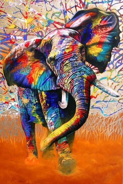 Canvas - Elephant Rainbow