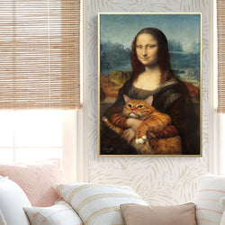 Canvas - Mona Lisa with Cat