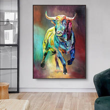 Load image into Gallery viewer, Canvas - Colorfull Bull
