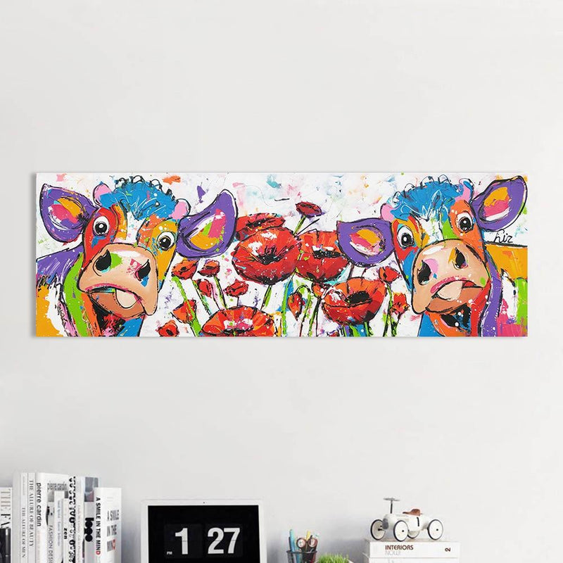 Canvas - Cow Flowers